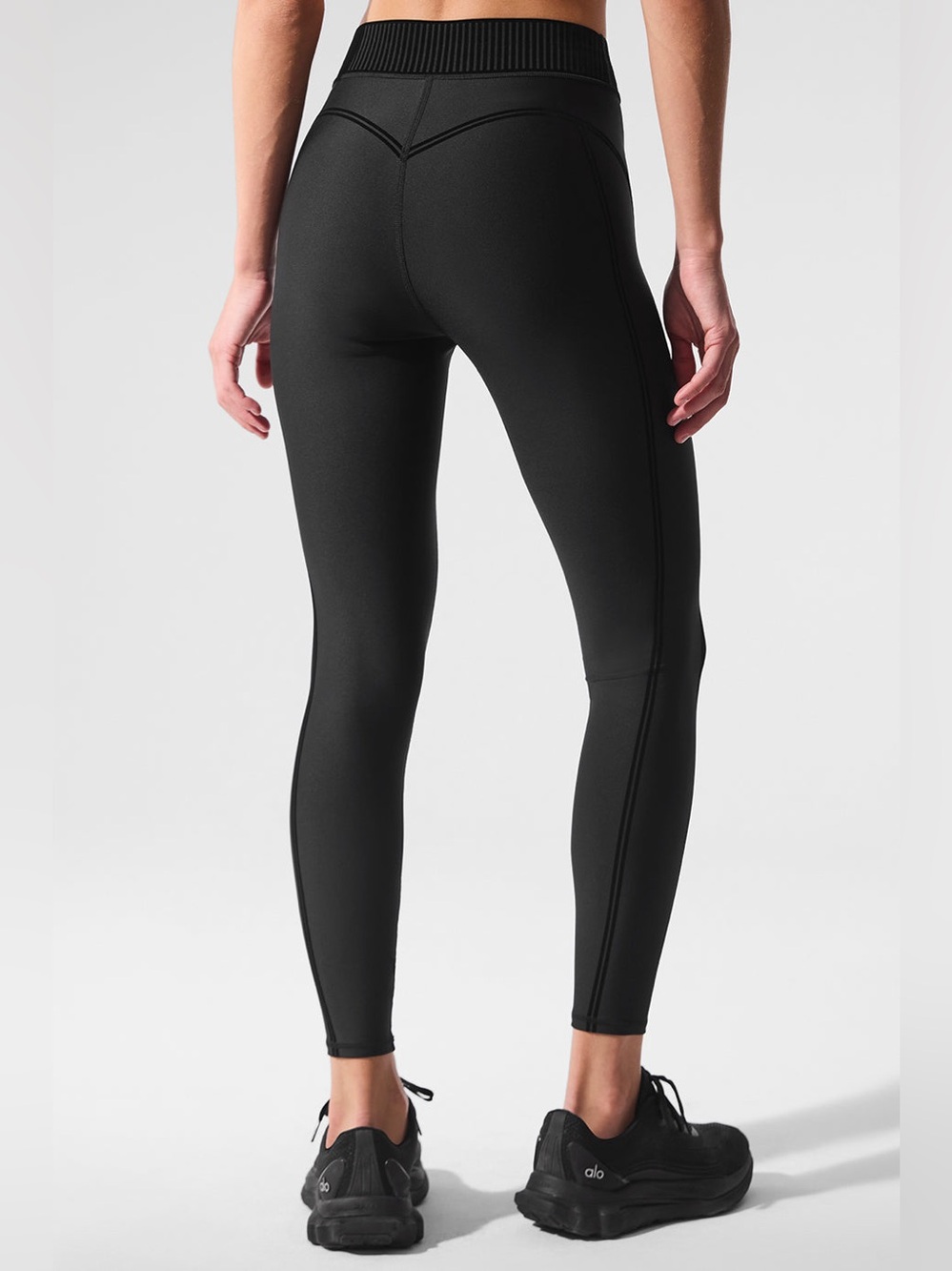 Alo Airlift High Waist 7/8 Line Up Leggings Pants in Black sz XS - Picture 2 of 7